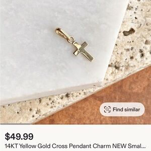 14k Gold Tiny Cross Pendant